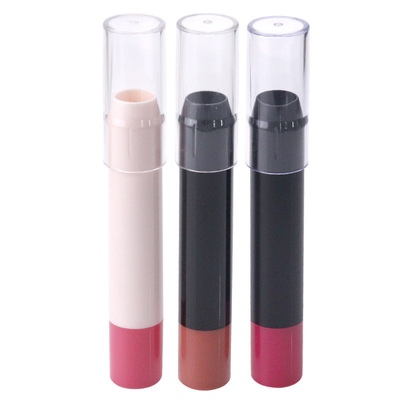 Un buon prezzo. Stampa del logo bianco nero rotondo a forma vuota balsamo per labbra blush contenitore fondazione concealer stick tubo in linea